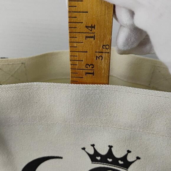 60 & Fabulous Canvas Tote Bag with Zipper Pouch & Ribbon – Black & Cream- NEW - Picture 9 of 16